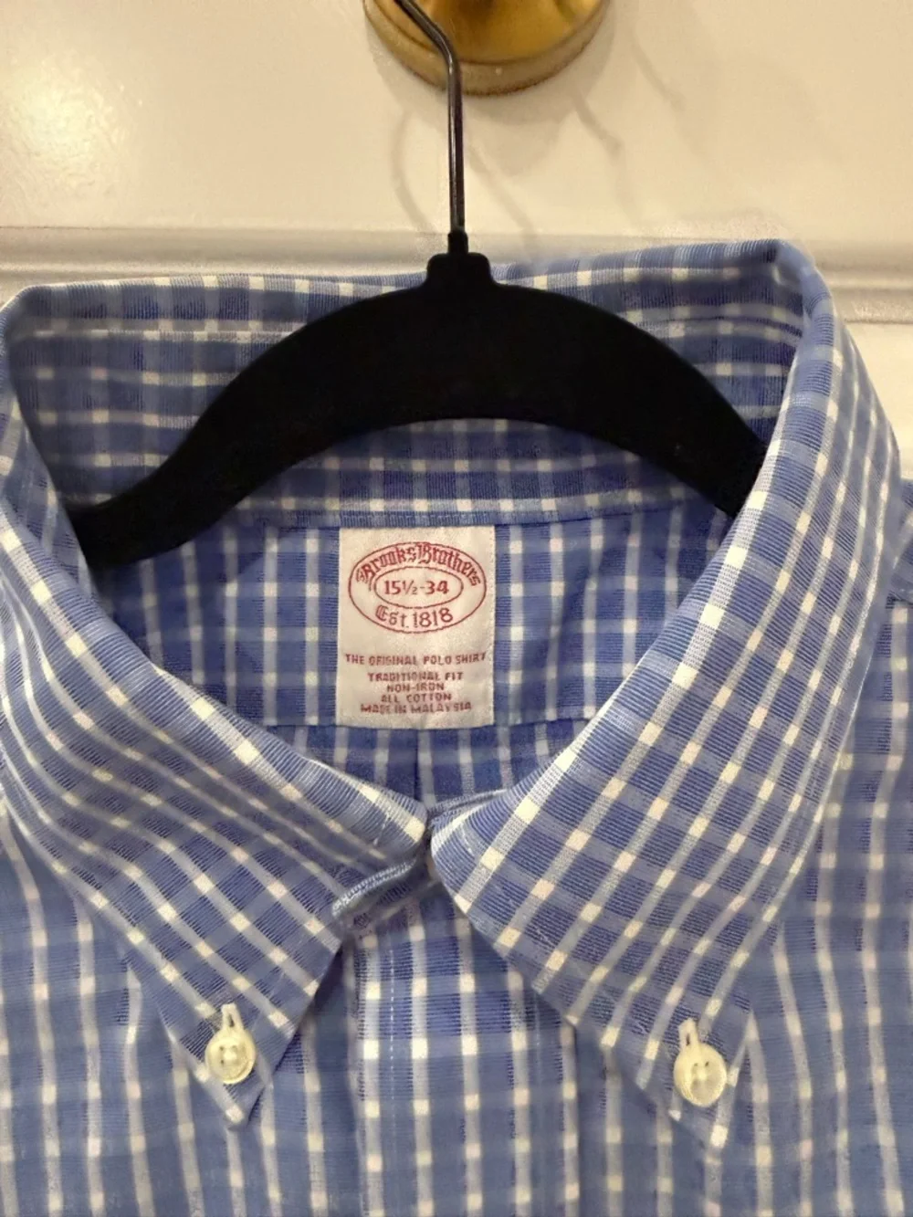 Brooks Brothers Traditional Fit Blue Gingham Button Down